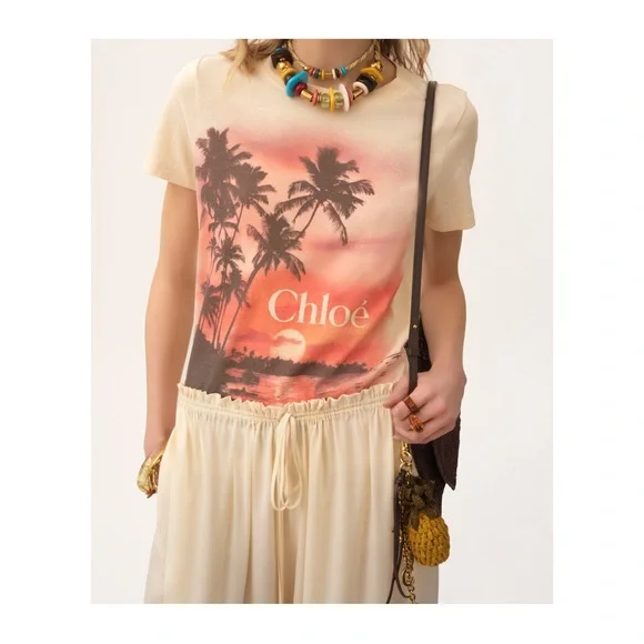 ✨ CHLOE sunset print tshirt spring summer 2025 - Picture 4 of 8